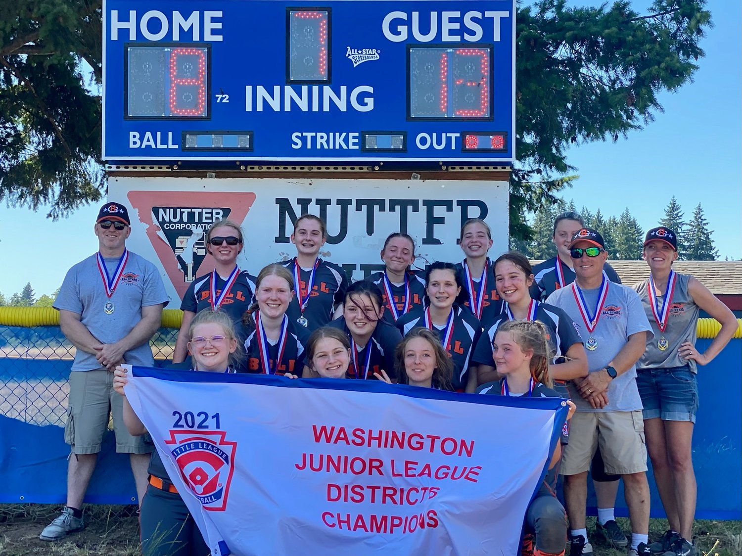 The Battle Ground Little League softball team went undefeated within their division against teams from Salmon Creek, Kalama and Highlands. Eight of the 13 team members averaged .600 or higher for batting during the regular season.